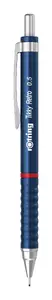 Mechanical Clutch Pencil rotring Tikky Retro 0.5 mm, blue chrome, rigid tube tip, rubberized wavy grip