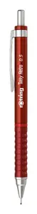 Грифельный карандаш rotring Tikky Retro 0,5 мм, жёсткий металлический наконечник, хромированное красное покрытие, резиновая рифлёная рукоять
