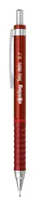 Mechanical Pencil Lead Stick rotring Tikky Retro 0.7 mm, red chrome, rigid metal sleeve, rubberized wavy grip