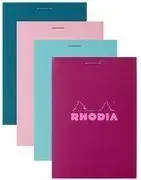 Notepad RHODIA No. 11 DIN A7, squared paper, assorted colors, head bound, 80 g/m², 10-pack