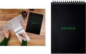 Notepad RHODIA GREENPAD Spiral A5+ lined 90 g/m² black cover head-bound (160 x 210 mm)