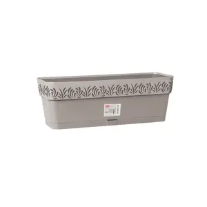 Flower box with tray Stefanplast Gaia 50x18x17 cm light gray, self-watering, 9.5 L