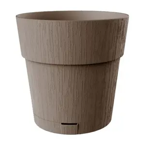 Flower pot with tray Stefanplast Ethica Ø40 x 39 cm, plastic, self-watering, 31 L, brown