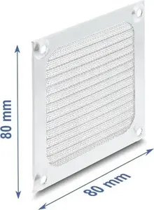 DELOCK Fan Grill and Dust Filter 80 x 80 mm Aluminium with Stainless Steel Filter Mesh (Model 67456)