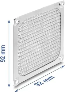 DELOCK Fan Grill and Dust Filter 92 x 92 mm Aluminum with Stainless Steel Filter Mesh (Model 67457)