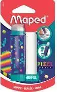 Eraser Maped PIXEL PARTY with Spare Eraser, Lipstick-Style Blister, Twist-Dispense — 1 Piece