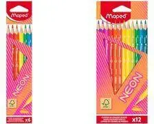 Colored Pencils Maped Dreikant-Buntstift NEON 12-piece, wooden, break-resistant, 2.9 mm lead