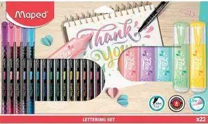 Maped Handlettering komplekts 983719 — 22 daļu radošs burtu un kaligrāfijas pildspalvu komplekts