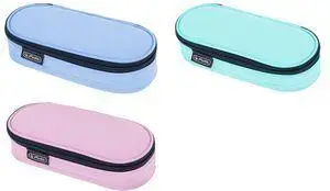 Пенал HERLITZ Schlamper-Etui Pastell Mix, полиэстер, большое основное отделение с внутренней клапаном, набор 3 шт.