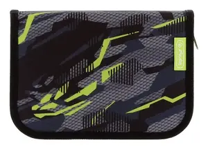 Soft pencil case HERLITZ 400205912 in Black and Green — soft school pencil pouch