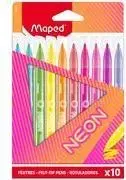 Fiber Marker Pens Maped NEON 10-pack, 2.8 mm Round Tip, Fixed Tip