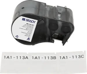 Brady self-laminating vinyl label M5-134-427 black on white/clear, model 170870