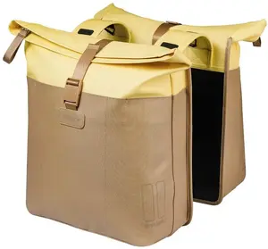 Double Pannier Bag Basil VIVE DOUBLE 28–35L with Universal Bridge System, sand/yellow