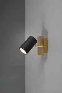 Wall Lamp Sourcing SPOTLIGHT MARLEY GU10 Black/Gold — GU10 bulb, single-head accent sconce