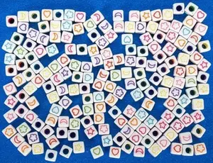 Beads FANDY Symbole 6 mm 30 g – decorative crafting beads for jewelry and crafts