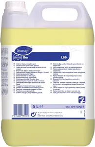 Diversey Suma Bar L66 mazgāšanas līdzeklis stikla automātiskajām trauku mazgājamām iekārtām bārā, 5 l