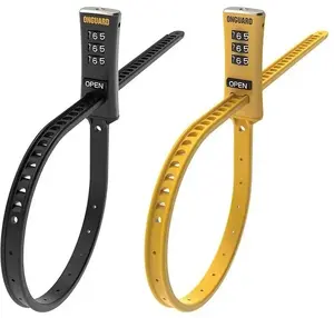 ONGUARD trosu veloslēdzējs 8078 Zip Lock Pack — 10 mm x 180 cm, kombinācija, melns/dzeltens, komplekts 2 gab.