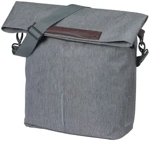 Basil single pannier CITY SHOPPER 14–16L with MIK hooks, grey melee