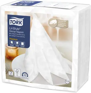 Napkins Tork LinStyle Elegance dinner napkins 39x39 cm white 50 pcs