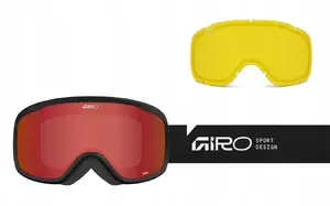 Slēpošanas/boarda brilles GIRO ROAM Black Stacked (OTG) — cilindrisks stikls AMBER SCARLET S2 + YELLOW S0 (2025/2026)