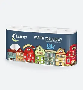 Туалетная бумага DGA OPTIMA Luna City, белая, 2-слойная