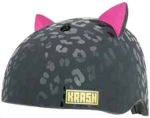 Детский юниорский шлем C-PREME KRASH LEOPARD KITTY BLACK размер M (54–58 см) для 8+