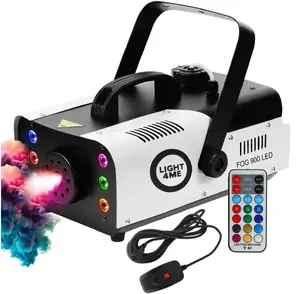 Генератор дыма Light4Me FOG 900 LED 900 Вт с 6x3 Вт RGB подсветкой, беспроводной пультом и проводным контроллером