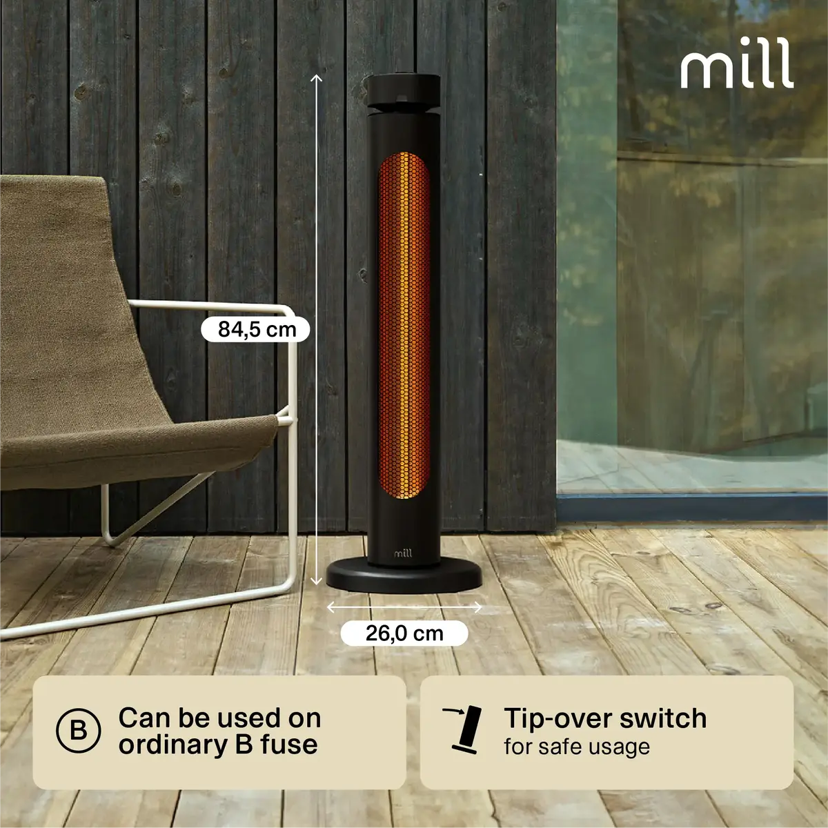 Mill CBOC20FLOOR осциллирующий инфракрасный обогреватель Photo 6