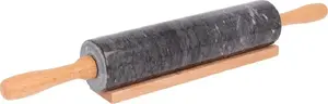 Marble Rolling Pin with Stand KingHoff 3145 — kitchen pastry tool, marble material, ergonomic handle