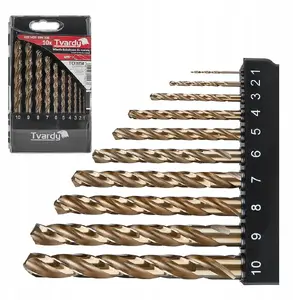 Drill bit set Tvardy HSS M35 for metal 10 pcs 1–10 mm cobalt
