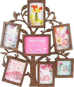 Photo frame FANDY Gallery brown — multi-opening frame for 7 photos