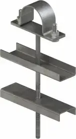 Pipe Mount Bracket ALPAR U60111 for Ø75 mm Pipe to Post, Zinc-Coated with Offset