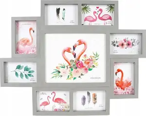Photo frame FANDY Ramka Galeria gray for 9 photos — multi-openings collage frame