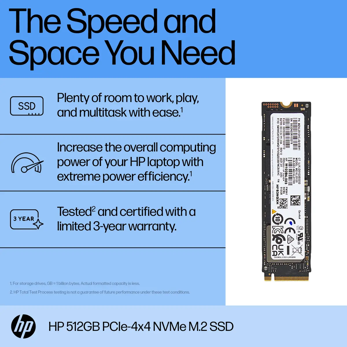 HP 512GB M.2 PCIe 4.0 NVMe SSD для ноутбука Photo 2