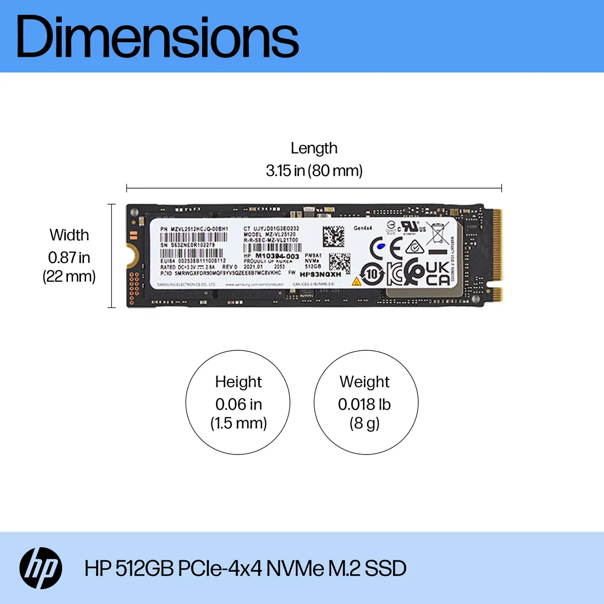 HP 512GB M.2 PCIe 4.0 NVMe SSD для ноутбука Photo 3