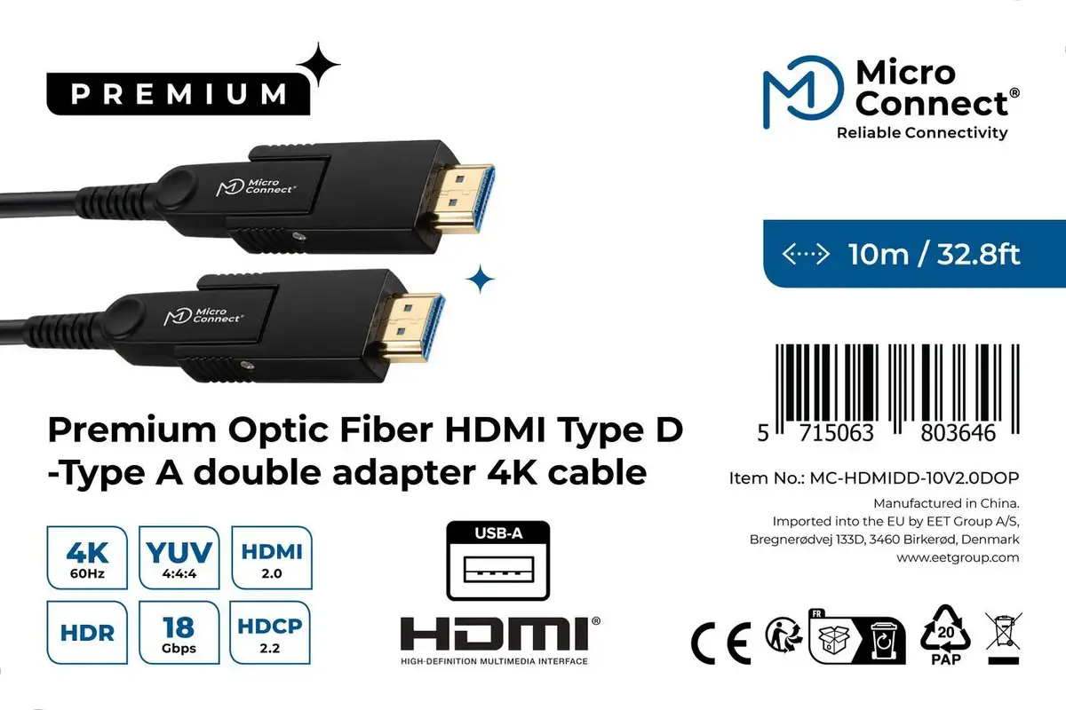MicroConnect HDMI cable MC-HDMIDD-10V2.0DOP 10 m Photo 3