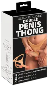 Страпон-стринг you2toys Double Penis Thong — двойные силиконовые дилдо, внешний Ø4 см, внутренний Ø3.5 см, глубина вставки 13.5 см