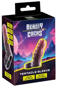 Penis Sleeve Beasty Cocks Tentacle Sleeve — Liquid Silicone, 12 cm insertion, ø outer 4.8 cm, inner 2.8 cm, ball ring ø 3 cm