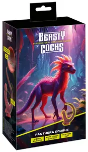 Double Dildo Beasty Cocks Panthera Double – Liquid Silicone, Suction Cup, Rechargeable, Plug 17 cm / Tail 30 cm