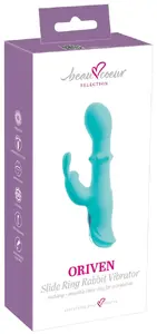 Rabbit vibrators beau cœur Oriven — 3 motori, 9 režīmi, silikons, uzlādējams, kopējais garums 17.8 cm, ievadāmais 9.5 cm