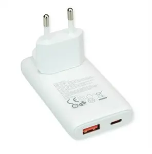 VALUE USB wall charger 65W with EU/US plug, 2x USB (Type-A + Type-C)
