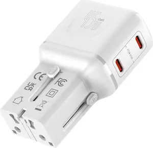 Travel USB Charger VALUE 19.99.1114 with EU/UK/US plugs, 2x USB-C, 45W