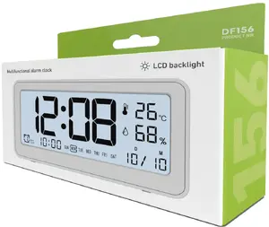 Alarm clock D-Fruit DF156 with LCD display, calendar, indoor temperature and humidity monitor
