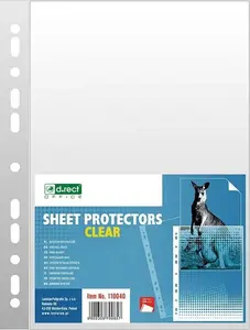 D.Rect A4 Clear Sleeve 50 micron, Pack of 100 (model 348781)