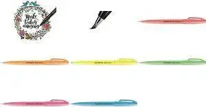 Каллиграфический кистевой маркер PENTEL SES15 неоново-синий — гибкая кистевая наконечник, 1 шт.
