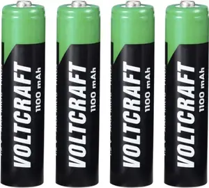 Rechargeable NiMH AAA (Micro) Batteries Voltcraft HR03 1100 mAh 1.2 V 4-pack