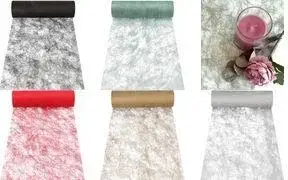 Дорожка на стол / декоративная лента Papstar Sizoflor 75% полиэстер, 25% полиамид, серебристая, водостойкая, 1 шт.