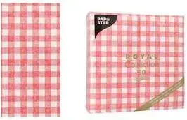 Салфетки Papstar ROYAL Collection Vichy Karo, tissue, 4-слойные, 1/8 складка, 400 x 400 мм