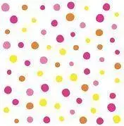 Бумажная салфетка Papstar Motiv-Servietten Colorful Dots розовая, 330 x 330 мм, 1/4 сгиб, 3-слойная (MPN 88346)