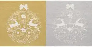 Paper napkins Papstar Deers Couple, silver, printed, 3-ply, 1/4 fold, 330×330 mm